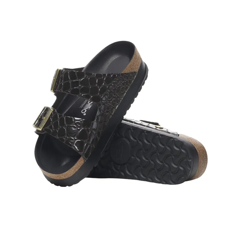 Birkenstock Arizona Flex Platform EVA Abrasion Resistant Slide Slippers Women's Black-4