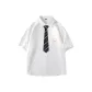 [Tie Is Only for Matching Effect]White (Y Naughty Smile Chest Tag)