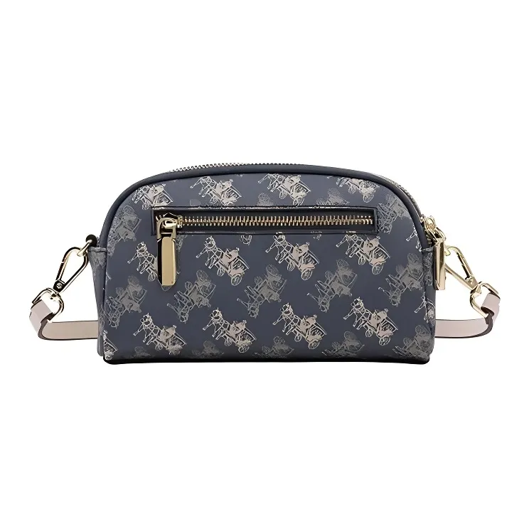 PESASRIE PVC Wallet, Clutch, Crossbody Bag Regular Women's Ecru/Coffee-1