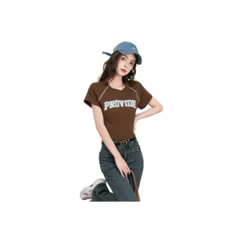 FAWENXIANGZI Crop Tops Women's Coffee