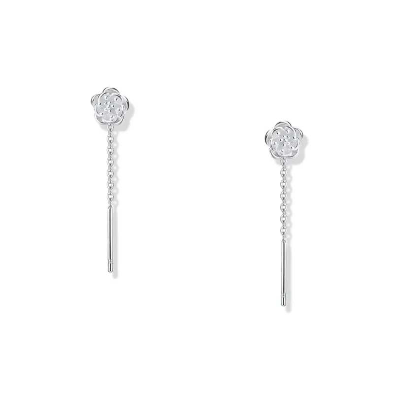 KUMET Sterling Silver Drop Earrings Women's-6
