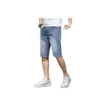 Tonlion Denim Shorts Unisex Aqua Blue