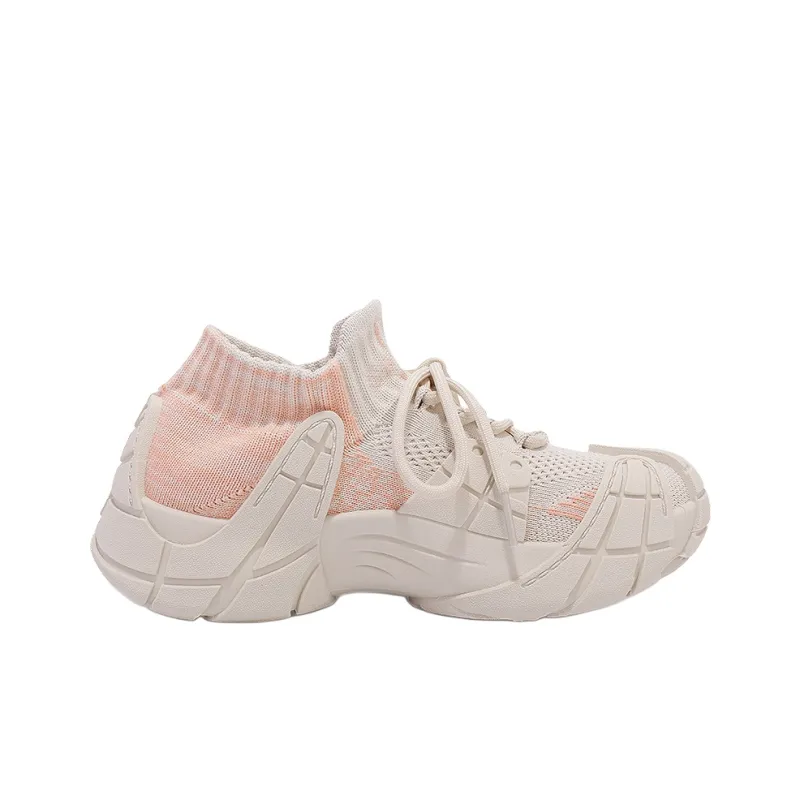 Shen Linsen Anti Slip Wear Resistant Mid Top Casual Shoes Women's Beige-1