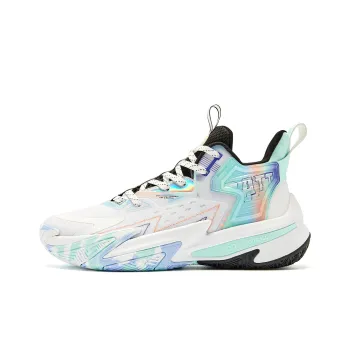 QIAODAN Broken Shadow 5 Cushioning, Wear Resistant Low Top Basketball Shoes Men's White