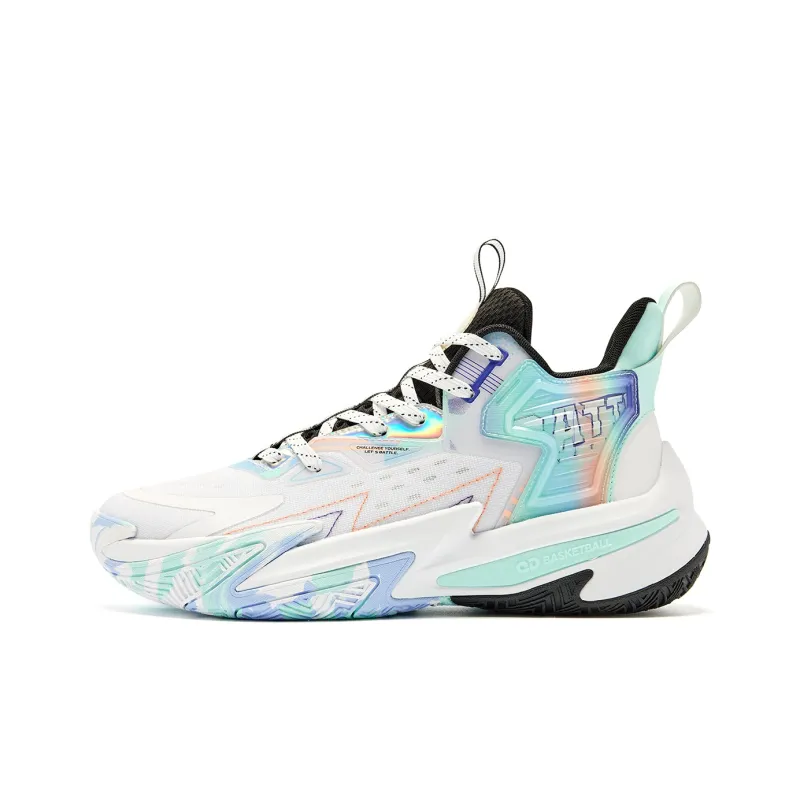 QIAODAN Broken Shadow 5 Cushioning, Wear Resistant Low Top Basketball Shoes Men's White-0