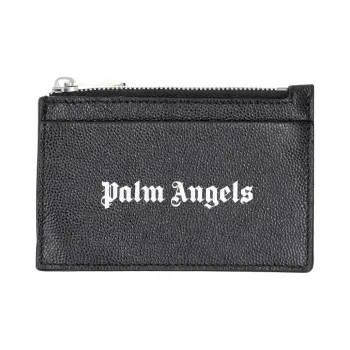 PALM ANGELS Logo Print Zipped Cardholder