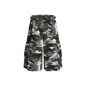 STRUCKCOOL Cargo Shorts Unisex Gray Camouflage