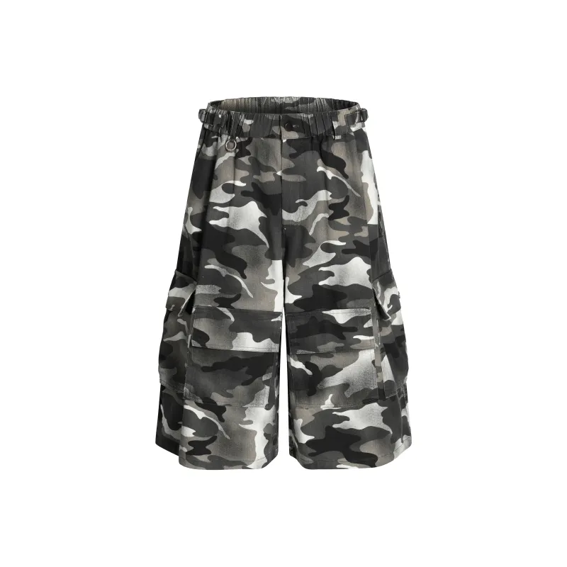 STRUCKCOOL Cargo Shorts Unisex Gray Camouflage-0