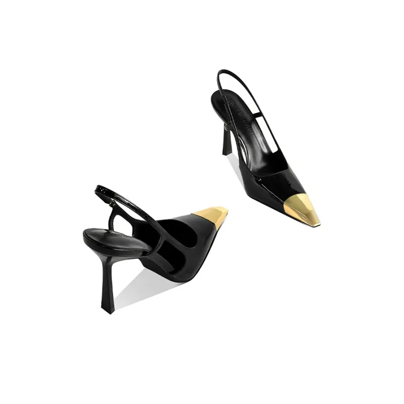 Lan Miao Slim Heel High Heels Women's Black-3