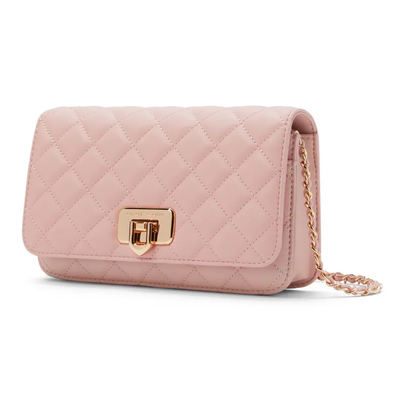 CHARLES&KEITH PU Small Square Bag Shoulder Bag Regular Women's Black/Beige/Cream Milk White/Pink-19