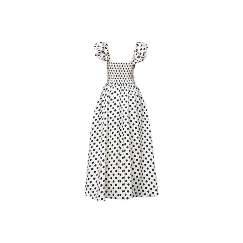 / Short Sleeved Dresses Women's Black/White-1