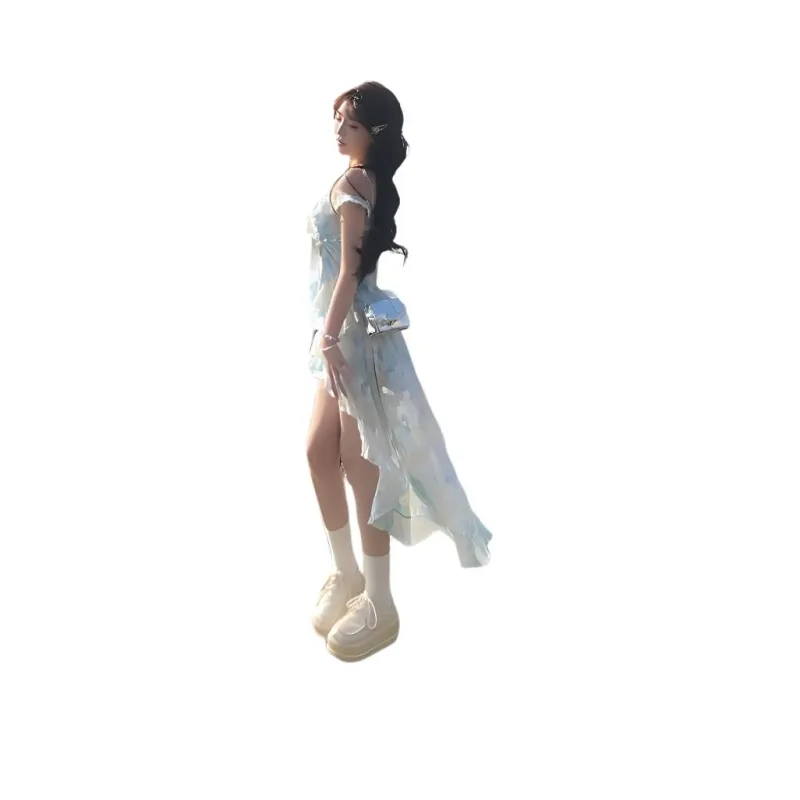 Flowers In Water Slip Dress Women's-1