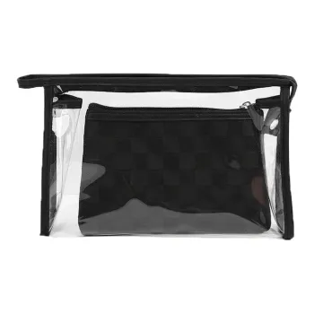 Love Of Wormwood Minimalist Style Checkerboard Makeup Bags Waterproof Portable Travel Portable