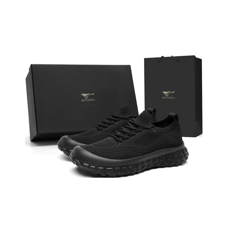 SEPTWOLVES Low Top Casual Shoes Men's Black-0
