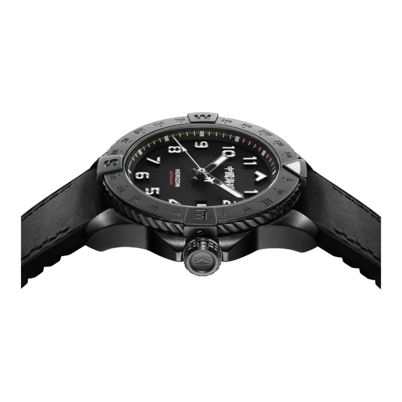 Sea Gull PILOT Skyline Collection Automatic Mechanical Movement Silicone Strap Watch Men's Watches Black Dial-2