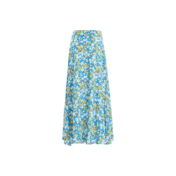 ZAZN Casual Long Skirts Women's Blue
