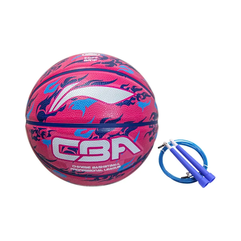 LiNing Rubber Basketball Rose Red Size 7 Ball Training Unisex-15