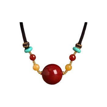 The Thousand Seals Family Cinnabar Original Design Collarbone Chain Necklace Unisex