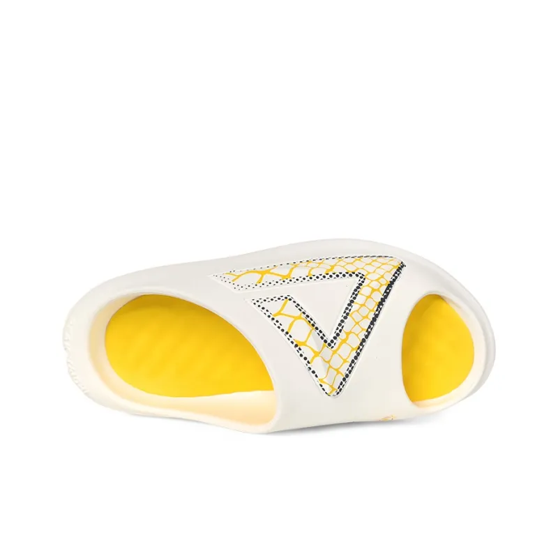 PEAK Very Small Fat Drag EVA Quiet Slip Resistant Abrasion Resistant Slide Slippers Unisex Super Light White Yellow-3