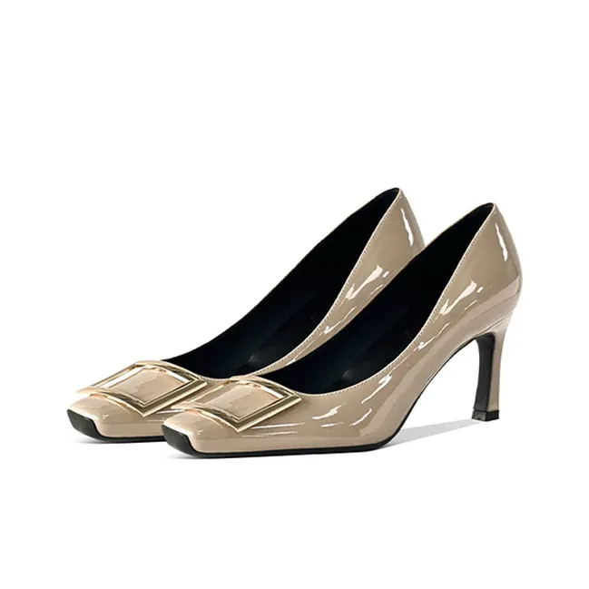 Lan Miao Slim Heel High Heels Women's Gray-1