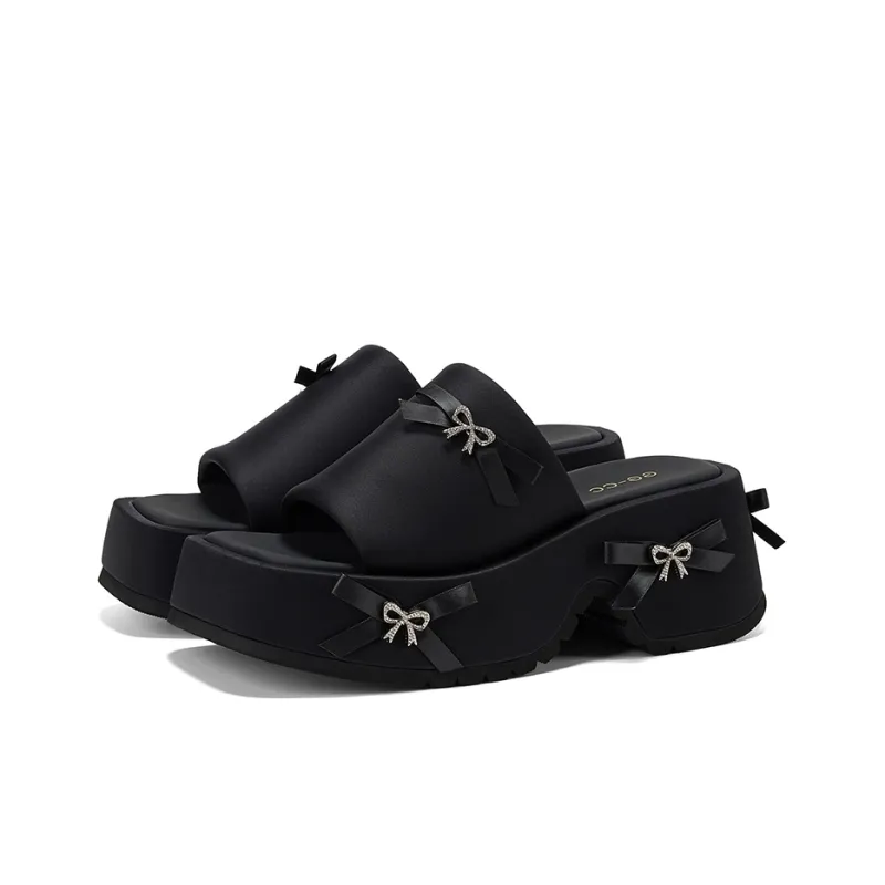 GG CC Slide Slippers Women's Black-1