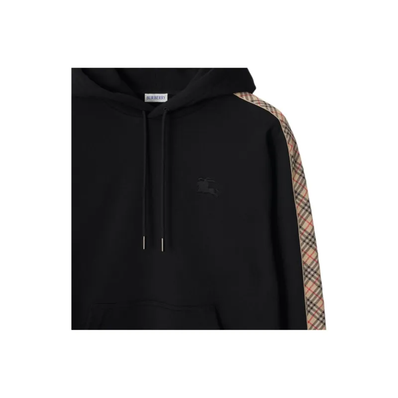 Burberry Check trim Cotton Hoodie-1