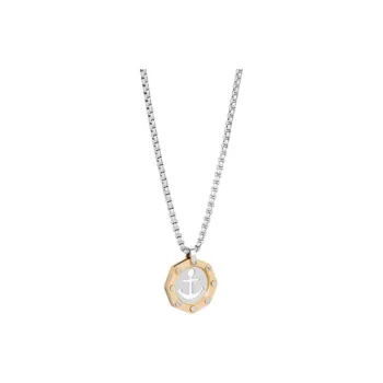 BROSWAY Titanium Steel Necklaces Men's Silver
