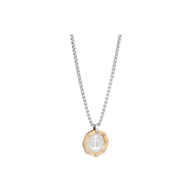 BROSWAY Titanium Steel Necklaces Men's Silver-0