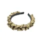 Pleated Lotus Lace Trims Headband 1 Pc (Beige)