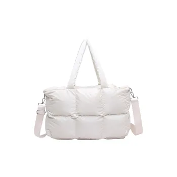 ZAVC Cotton Shoulder Bag Regular Women's White/Black/Pink/Gray/Gold/Blue/Green/Light Gray/Silver/Brown