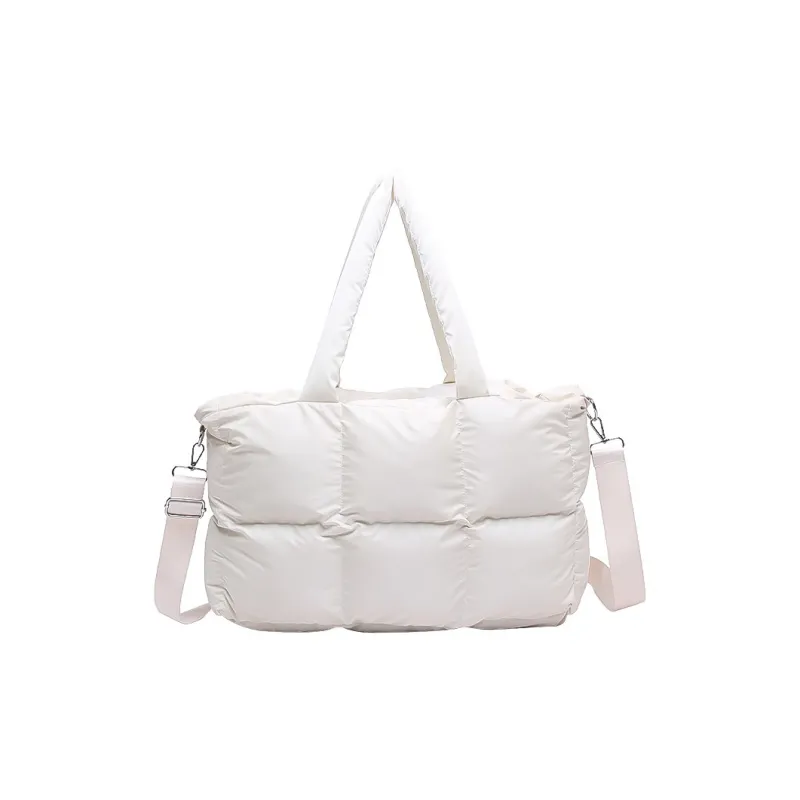 ZAVC Cotton Shoulder Bag Regular Women's White/Black/Pink/Gray/Gold/Blue/Green/Light Gray/Silver/Brown-0