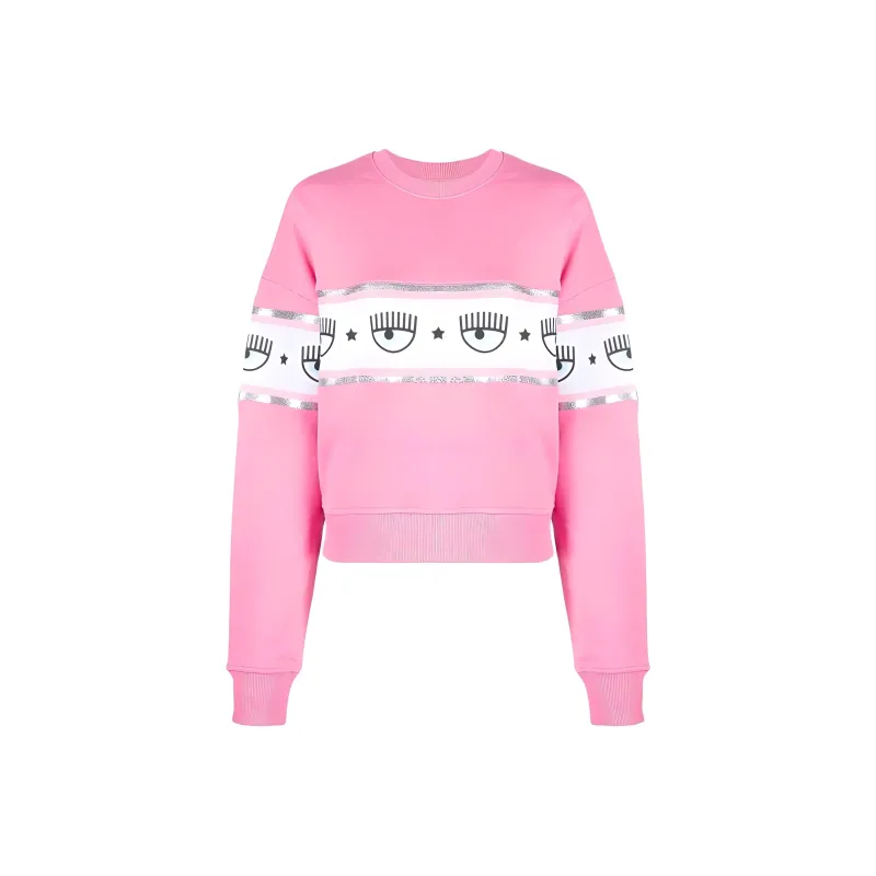 CHIARA FERRAGNI Logomania motif Cotton Sweatshirt-0