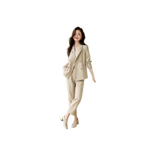 Mo Han Yi Mei Business Suit Women's Gray Apricot