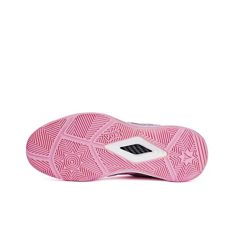VOIT Cushioning Coverage Rebound Abrasion Resistant Slip Resistant Low Top Basketball Shoes Unisex Light Pink-4