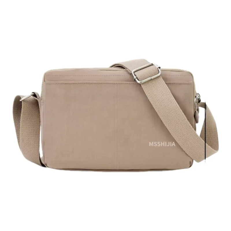Tonlion Nylon Fabric Crossbody Bag, Shoulder Bag Unisex Black/Khaki-2