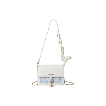 MOONDEMIMA PU Small Square Bag, Crossbody Bag, Shoulder Bag Women's White/Black