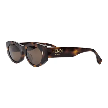 FENDI Subject To Official Website Oval Sunglasses Women's Tortoiseshell