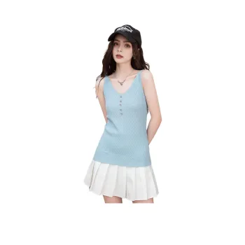 FAWENXIANGZI Tank Tops Women's Light Blue