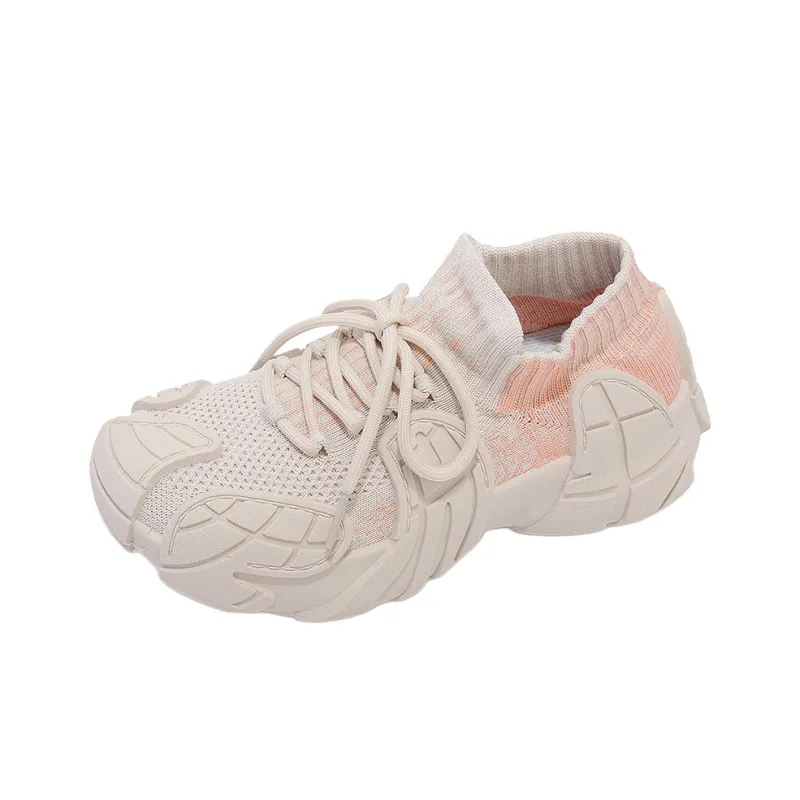 Shen Linsen Anti Slip Wear Resistant Mid Top Casual Shoes Women's Beige-2