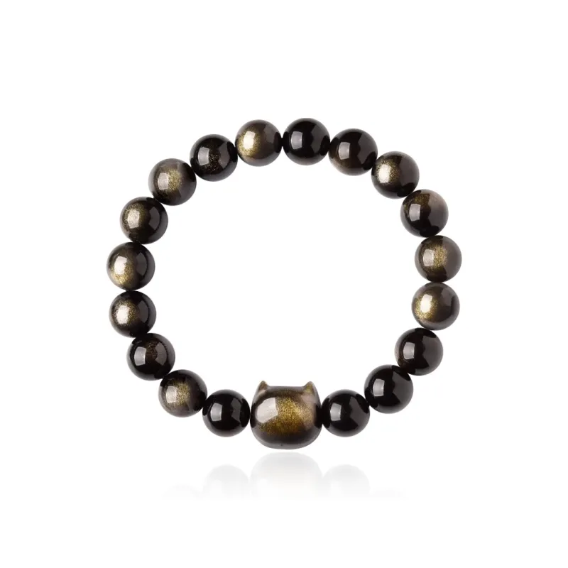 EADDA JEWELRY Natural Obsidian Bracelets Unisex-3