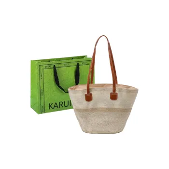 KARUISHA Woven Tote Bag, Shopping Bag, Shoulder Bag Women's Multicolor