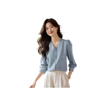 Mo Han Yi Mei Shirt Women's Gray Blue