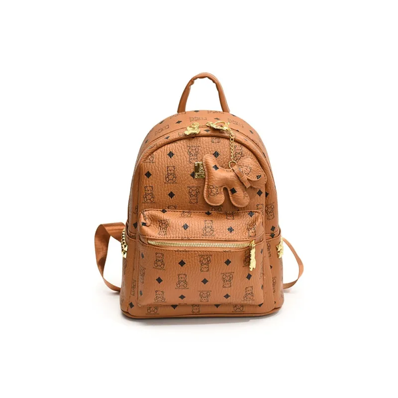 RIVMIND PU Backpack Women's Black & White/Ecru/Black/Pink/Brown-20