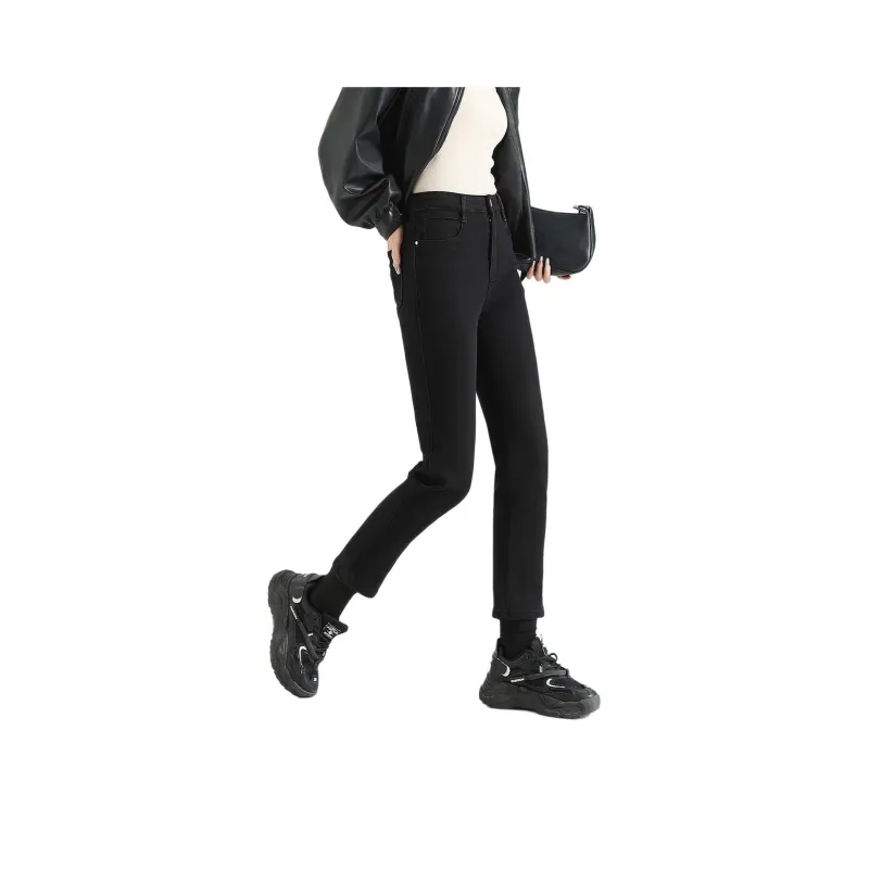 FAWENXIANGZI Jeans Women's Black-1