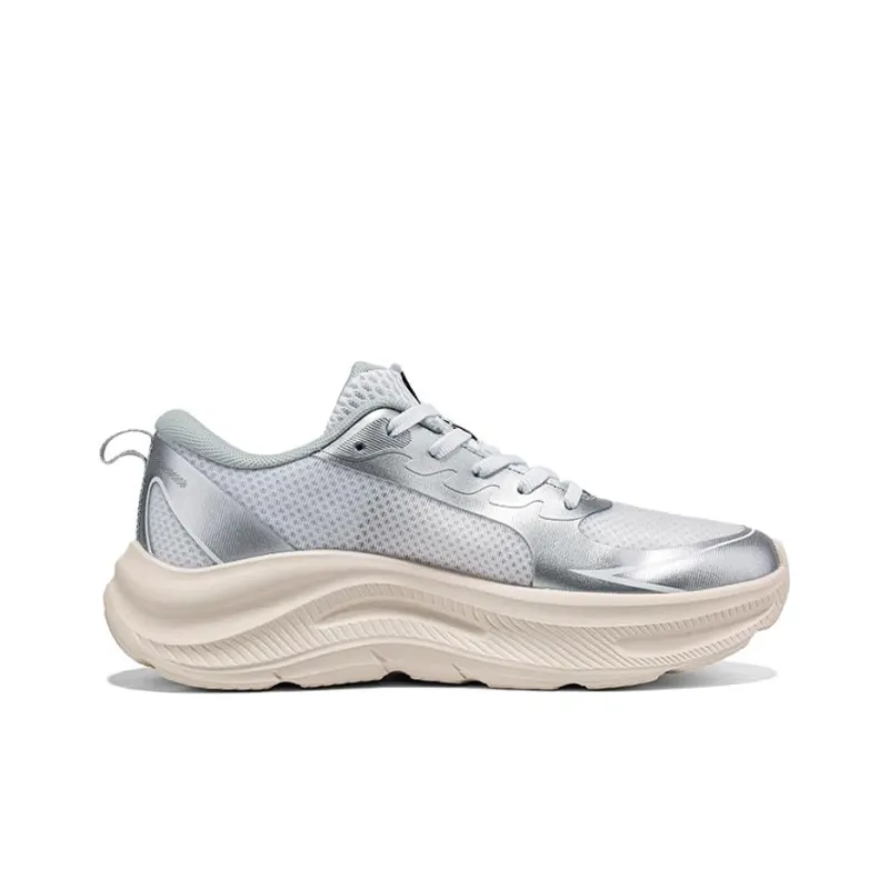 361° Anti Slip Wear Resistant Low Top Casual Sprint Running Shoes Women's Silver-1