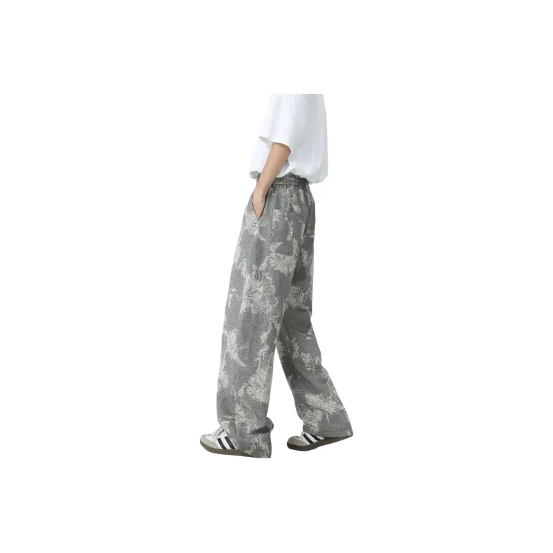 FRQ Casual Pants Unisex Pattern Gray-0
