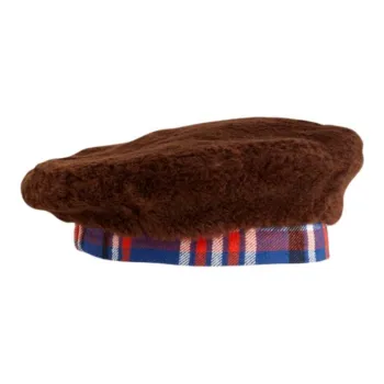 Mini Rodini Recycled Polyester, Faux Fur, Flannel, Organic Cotton Berets Kids' Brown