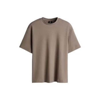 H&M T Shirts Men Dark Beige