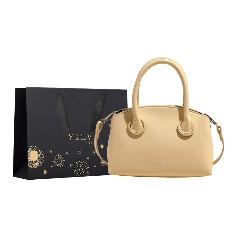 Yi Brigade PU One Shoulder Handbag Women's Black/Ecru/Light Pink/Light Yellow-12