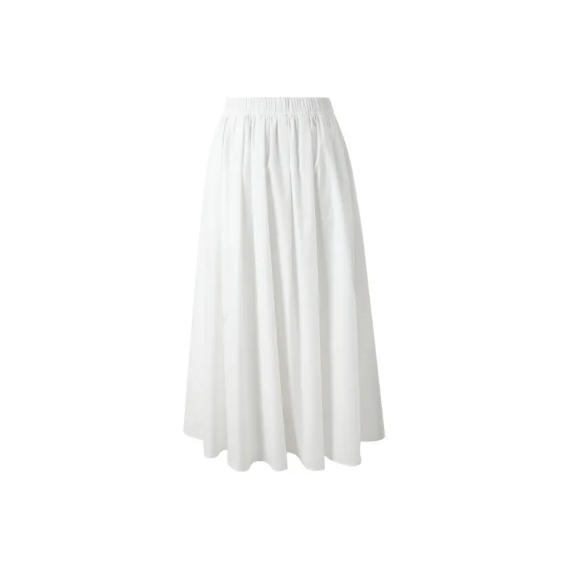 3COLOUR Casual Long Skirt Women's Pearl White-8